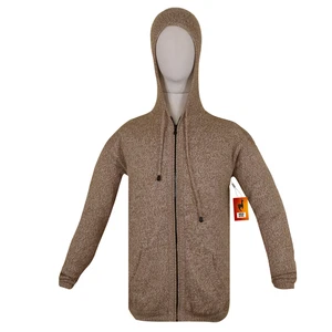 DAMEN HANDGEFERTIGT ANDEAN ALPAKA SOLID ZIP HOODIE PULLOVER GR. L - Bild 1 von 8