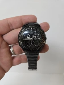 CITIZEN ECO DRIVE SKYHAWK RADIO CONTROL BLACK EAGLE PILOTS WATCH - Picture 1 of 13