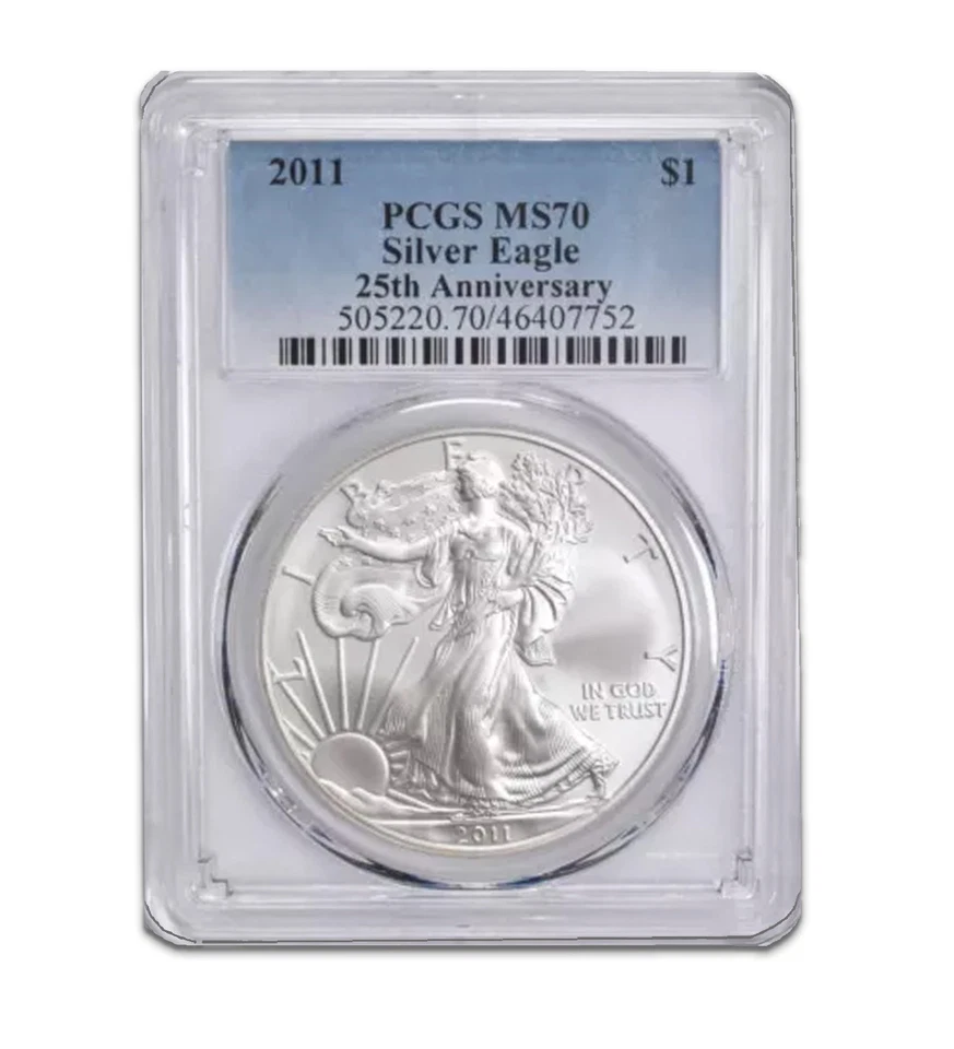 Серебряный американский орел 2011 $1 MS70 PCGS - 25-я годовщина - Изображение 1 из 1