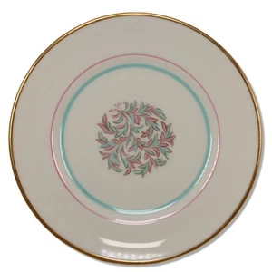 Franciscan Rossmore 6 3/8" Bread Butter Plates Turquoise & Pink USA 1940's - Picture 1 of 3