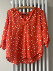 Mint Velvet Orange Blouse With Stars S - Picture 1 of 4