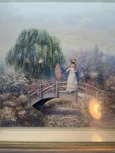 Sombrero de Dama Sambutaro De Colección Puente Parosol Estampado Floral Imagen Afroamericana - Imagen 1 de 14