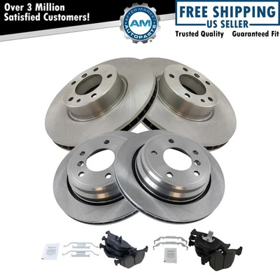 Front & Rear Brake Pad & Rotor Kit Fits 2001-2003 BMW 530i 2000-2003 540i - Image 1 of 4
