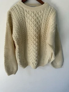 Highland Home Industries Pullover Herren Wolle Zopfmuster Fischer Schottland Pulli - Bild 1 von 11