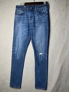 Jeans Levis Strauss 501 S para Hombres W31 L32 Azul Recto Desgastado Botón Mosca Denim - Imagen 1 de 12