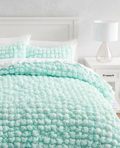 POTTERY BARN TEENAGER 2-TEILIGES SET MARSHMALLOW JERSEY QUILT & 1 SCHEIN ~ ICY AQUA - Bild 1 von 15