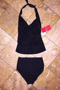 Nwt Magicsuit Von Miraclesuit Schwarz Josie IN Der Fach Tankini Badeanzug Damen - Picture 1 of 9