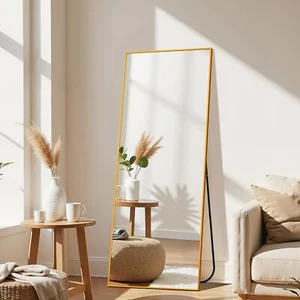 Full Length Mirror with Stand 59"x16" Leaning Mirror Hanging Wall Mounted Mirror - Picture 1 of 47