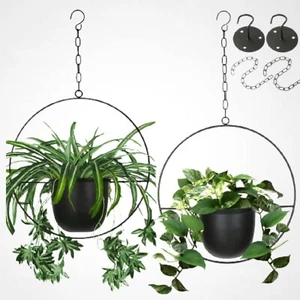 2 Pack Hanging Planters for Indoor Plants with 5.5" Pot + Ceiling Hook + Exte... - Picture 1 of 6