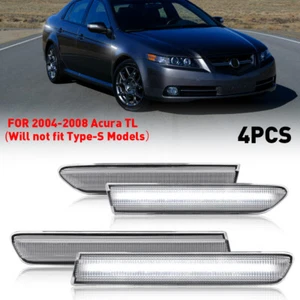 4PC Clear Front LED Rear + Side Marker White Lights Lamps For 2004-2008 Acura TL - Bild 1 von 12