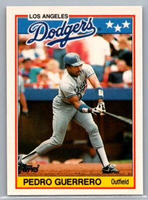 1988 Topps UK Minis Baseball #28 Pedro Guerrero - VG - Los Angeles Dodgers - Image 1 of 2