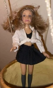 Barbie-Like Smaller Doll ~ White Shirt Tied in Front + Navy Skirt ~ 2000 China - Picture 1 of 7