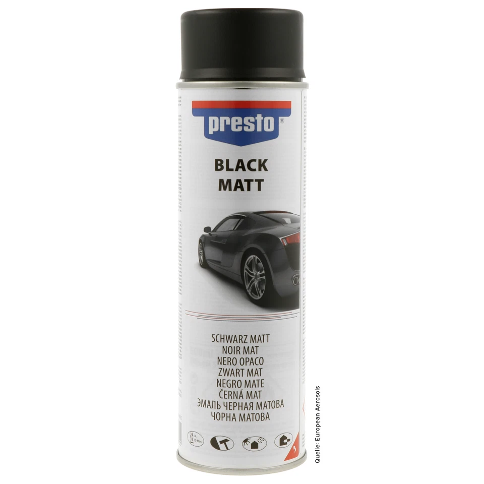 Presto Felgenspray schwarz matt Lack Spray 500ml 428955