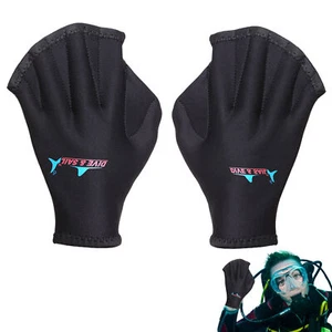 1 Pair Diving Swimming Gloves Water Neoprene Sports Thermal Water Gloves Black - Picture 1 of 12