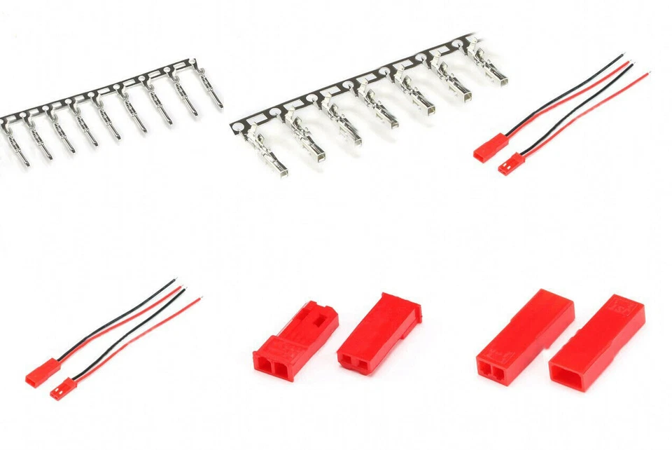 JST Crimp Terminals Connector Male / Female Pin JST-2P Wire /Housing 2.54mm - Image 1 of 1
