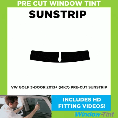 Pre Cut Tinted Sunstrip - For VW Golf 3-door 2013+ (MK7) - 5% Limo Internal - Image 1 of 4