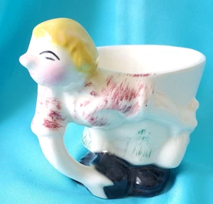 De colección. TAZA O MACETA DE CERÁMICA SAM GELLER INC.- CHICAGO, IL, MUJER CAPRICHOSA BOMBÍN - Imagen 1 de 14