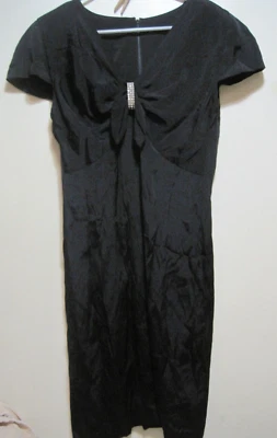 VESTIDO NEGRO DE COLECCIÓN JESSICA HOWARD POR MITCHELL RODBELL MUJER TALLA 12 DIAMANTES DE IMITACIÓN Foto 1 de 3