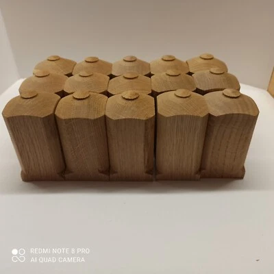 15 Stück Eiche Bastelholz Drechselholz Kantel 58x58x100 mm Rohling - Bild 1 von 4