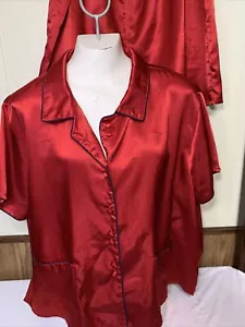 Vintage Jaclyn Smith Satin Schlafanzug Übergröße 3XL 2-teilig Liege Shorts Top - Bild 1 von 19