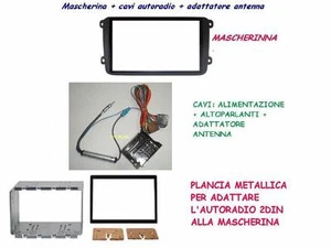 KIT 2DIN PER MONTAGGIO AUTORADIO SU VW PASSAT CC DAL 2005 CON PLANCIA METALLICA - Foto 1 di 1
