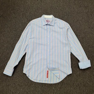 Robert Graham Herren XL blau Langarm Klappmanschette geknöpftes Shirt - Bild 1 von 5