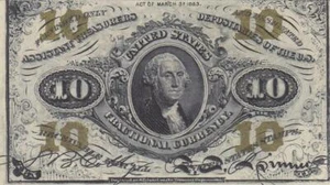 10c Fractional Currency, Fr #1255, AU-Not Certified (39314) - Picture 1 of 1