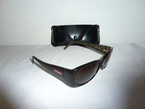 Fendi Sunglass Frames Oval Square Full Rim Dk Brown Tortoise FS303 214 130 As Is - Picture 1 of 13