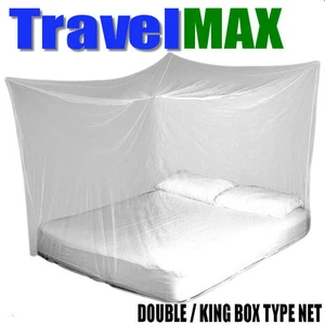 TravelMAX Box Type Mosquito Net Double/King Size Insect Proof Zika Protection - Picture 1 of 2