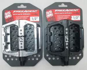Pedals Freeagent FA Free Agent BMX Alloy Platform Body Molded Pins-Chromoly 1/2 - Picture 1 of 9