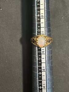 ANELLO KABANA ORO GIALLO 14K OPALE INFUOCATO misura 5,75 pesa 3,6 g. Ottime condizioni - Foto 1 di 5