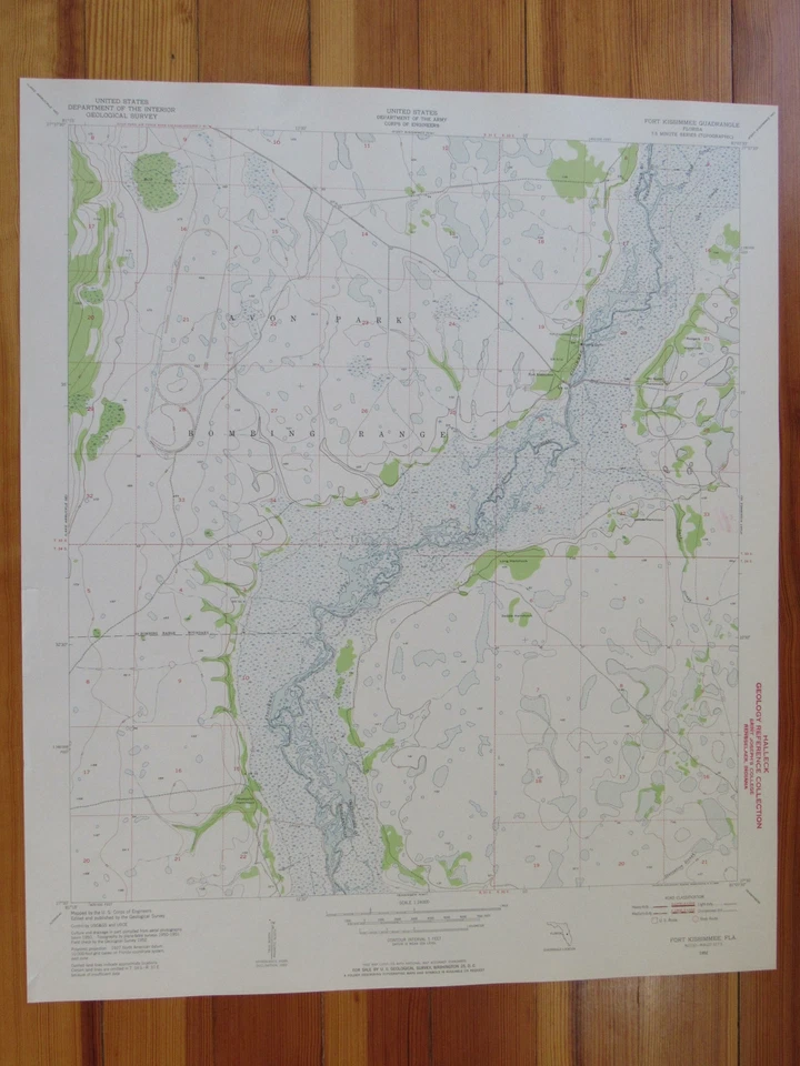 Fort Kissimmee Florida 1953 Original Vintage USGS Topo Map - Image 1 of 1