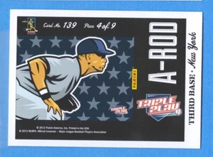 2012 Panini Triple Play #139 Alex Rodriguez Puzzle Yankees - Picture 1 of 1