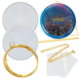Bolso sin asas redondo de arena movediza monedero coctelera de resina moldes de silicona con accesorios - Imagen 1 de 10