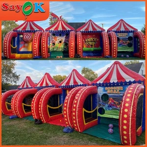 4 in 1 Aufblasbare Karneval Spiele FußBall Dart Knock Down BüNdel FüR Partei - Picture 1 of 31