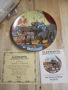 RINGLING Bros Circus Plate ELEPHANTS 1981 OVP CERT. ECHTHEIT - Bild 1 von 9