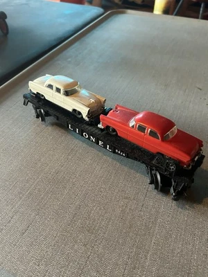 Lionel 6424 Automobile Flatcar w/ Original Cars O Gauge 1950s Postwar - Image 1 of 2