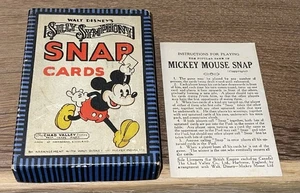 Walt Disney c 1930 Silly Symphony Juego de Cartas Juego de Cartas CAJA E INSTRUCCIONES RARO - Imagen 1 de 3
