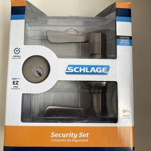 Schlage Accent Keyed Entry Door Lever & Deadbolt Security Set In Satin Nickel - Picture 1 of 8