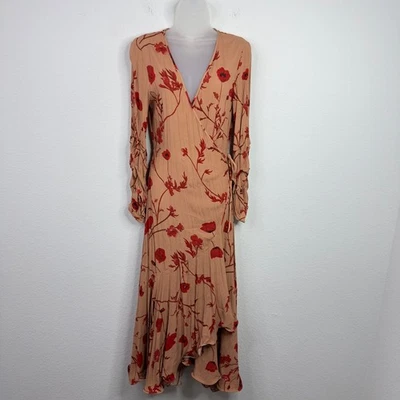 Johanna Ortiz H&M Dress Women S Floral Wrap Ruffle Whimsigoth Romantic Boho Maxi - Image 1 of 4