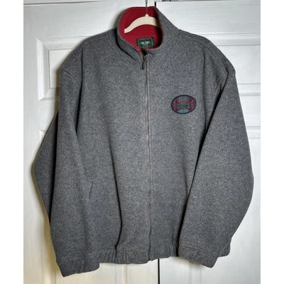 VTG Dockers Golf Grey Fleece Jacket With Patch XL Full Zip - Image 1 of 4