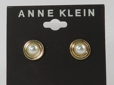 Anne Klein Gold-Tone Imitation Pearl Cabochon Stud Earrings - Image 1 of 4
