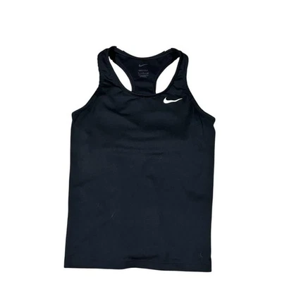 Para mujeres S Nike Dri-FIT Negro Espalda Corredora Camiseta sin mangas Blanco Swoosh Estante Sujetador Atlético Foto 1 de 4