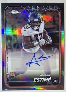 2024 Topps Chrome Audric Estime Rookie RC Autographs #RA-AES Broncos - Picture 1 of 3