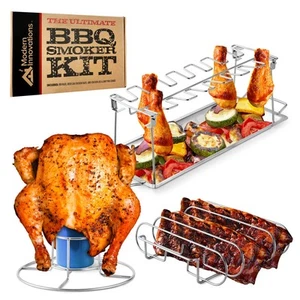 Grill Racks, Chicken Leg Rack Drumstick Holder, Beer Can Chicken Holder Butt ... - Picture 1 of 7
