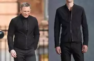 CHAQUETA DE CUERO DE GAMUZA NEGRA SPECTRE JAMES BOND MAROCCO SIN IGUAL - Imagen 1 de 4