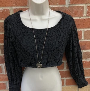 Damen rosa vanille Größe 8 schwarz Spitze Top kurz Urlaub - Bild 1 von 7