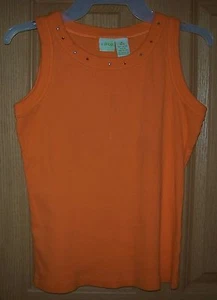 CIRCO Girls Orange Ribbed Tank Top Embellished Rhinestones Size 14/16 - Picture 1 of 2