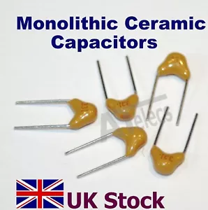 Condensatori Ceramici Monolitici Multistrato Confezione da 5 o 10, molti valori, - Stock UK - Foto 1 di 4