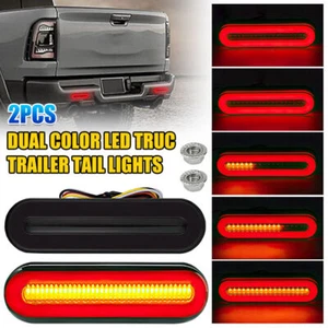 2X 58LED Stop Flowing Turn Signal Brake Rear Tail Light Trailer Truck - Picture 1 of 14